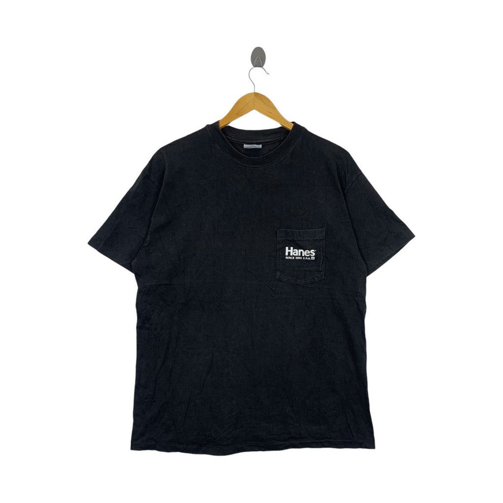 Vintage 80’ HANES SINCE 1901 Made In USA Pocket Tee Shirt Top Minimalist Design