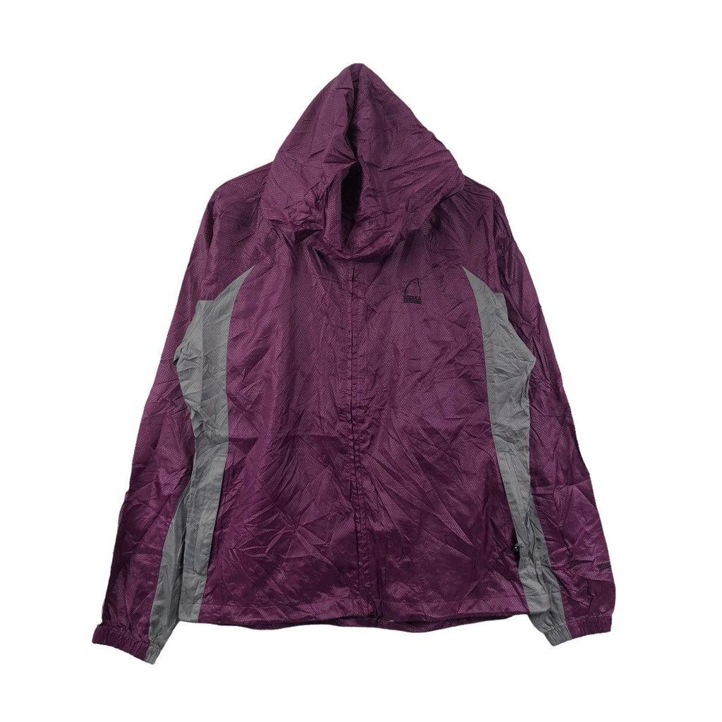 Vintage SIERRA DESIGNS MICROLIGHT Fabric Purple Hoodie Jacket Windbreaker Outdoor Parka