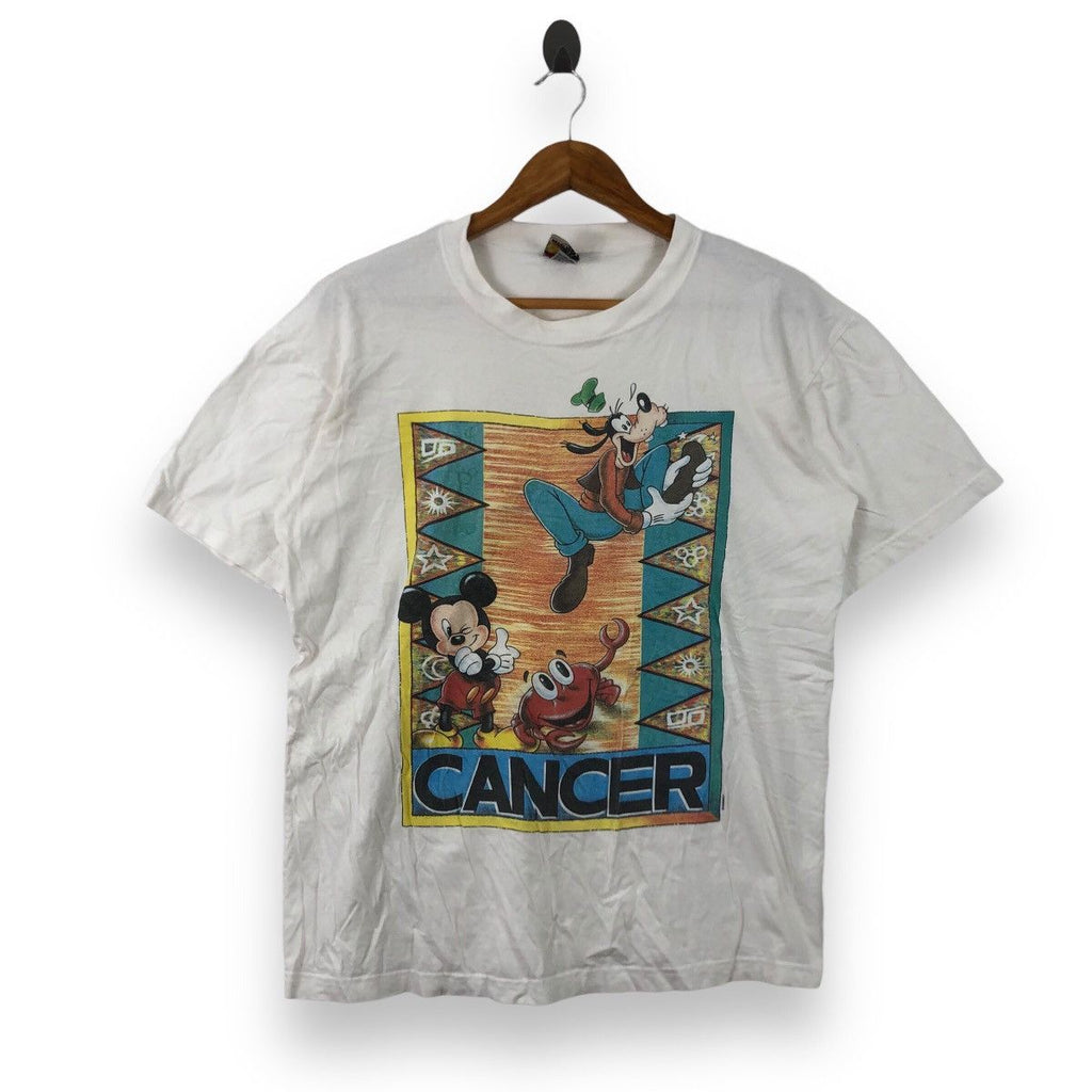 Vintage MICKEY MOUSE CANCER Little Mermaid Tee Shirt Top Disney Cartoon Comic
