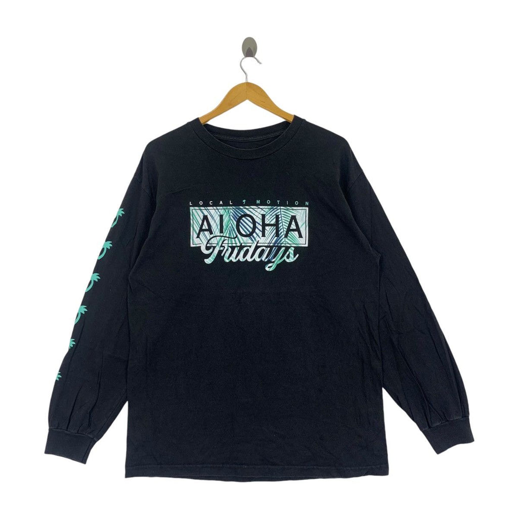 LOCAL MOTION HAWAII Aloha Fridays Tattoo Logo Tee Shirt Top Long Sleeve Surf