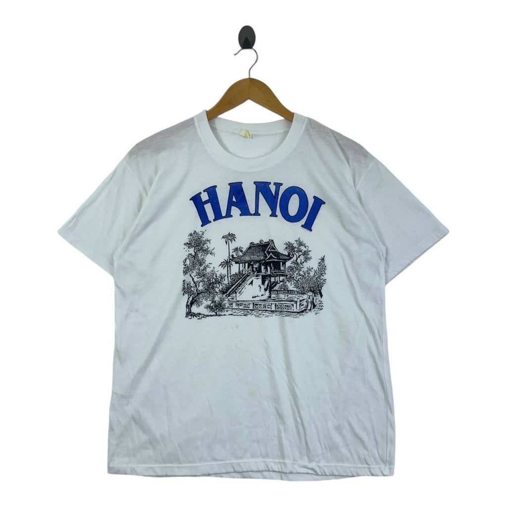 Vintage 80’ HANOI PAGODA TEMPLE Traditional Tee Shirt Top Cultural City