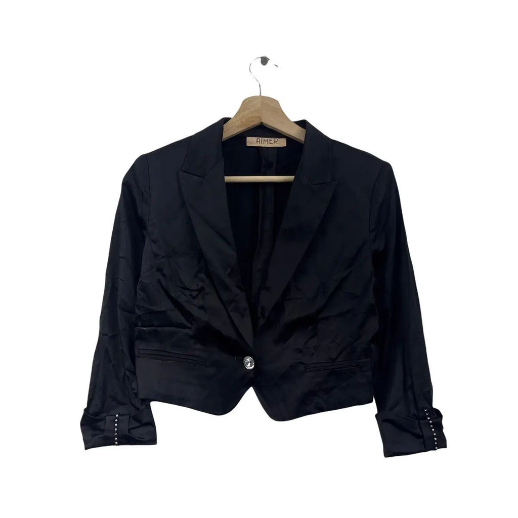 Vintage AIMER JAPAN DESIGNER Swarovski Button Blazer Sport Coat Suit Formal Meeting