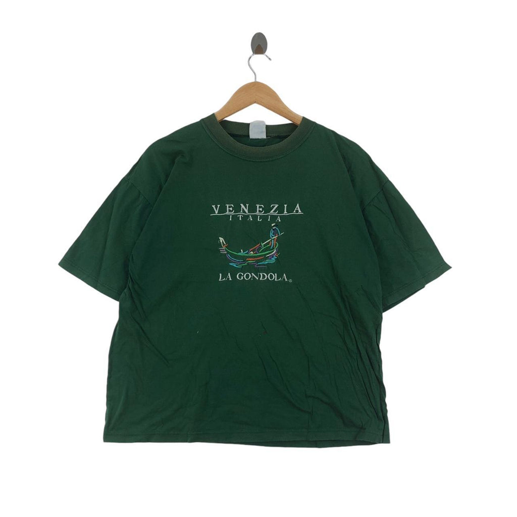 Vintage BICIEMME VENEZIA ITALIA La Gondola Tee Shirt Top Embroidered Logo