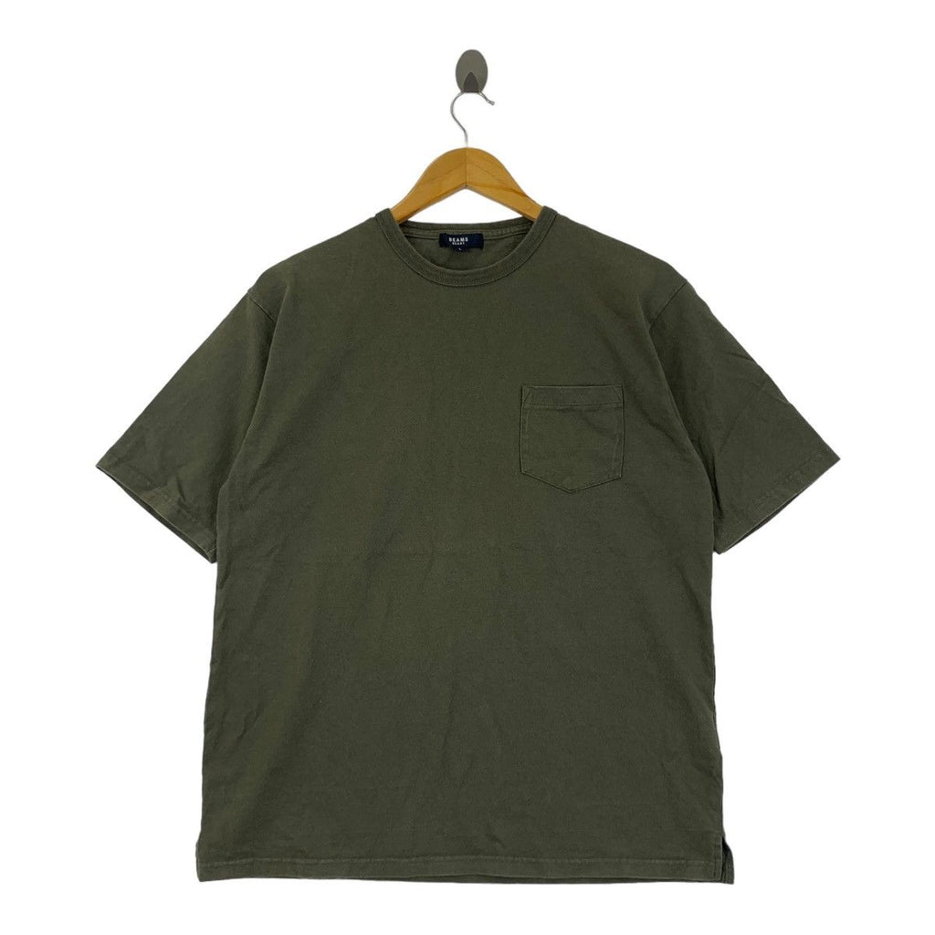 BEAMS HEART JAPAN Natural Cotton Pocket Tee Shirt Top Minimalist Design