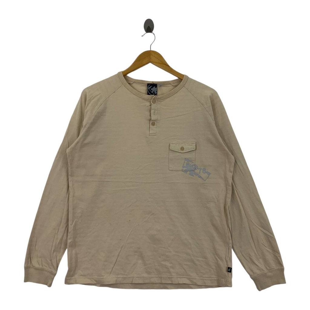 Vintage GOTCHA SURF’S UP Pocket Henley Tee Shirt Top Plain Minimalist