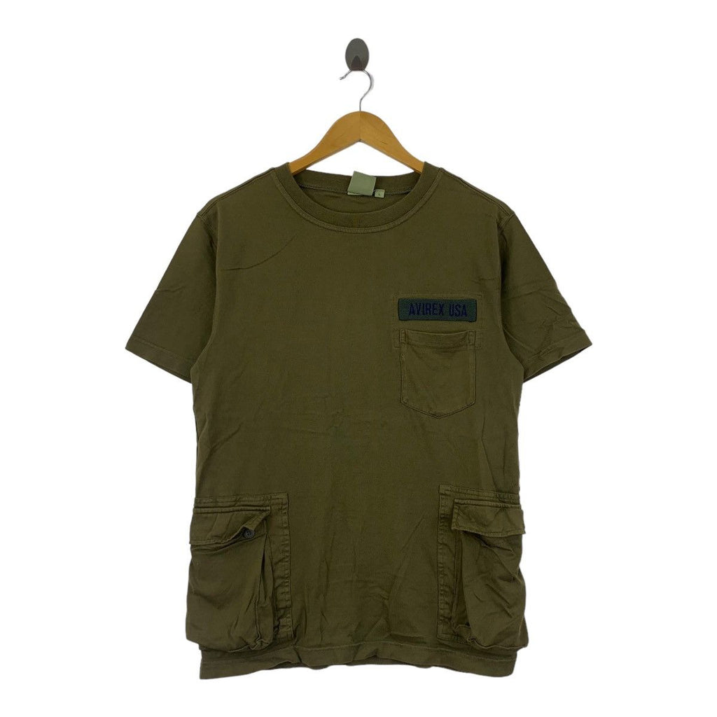 Vintage AVIREX USA NAVY Department Pocket Tee Shirt Top Military Contract