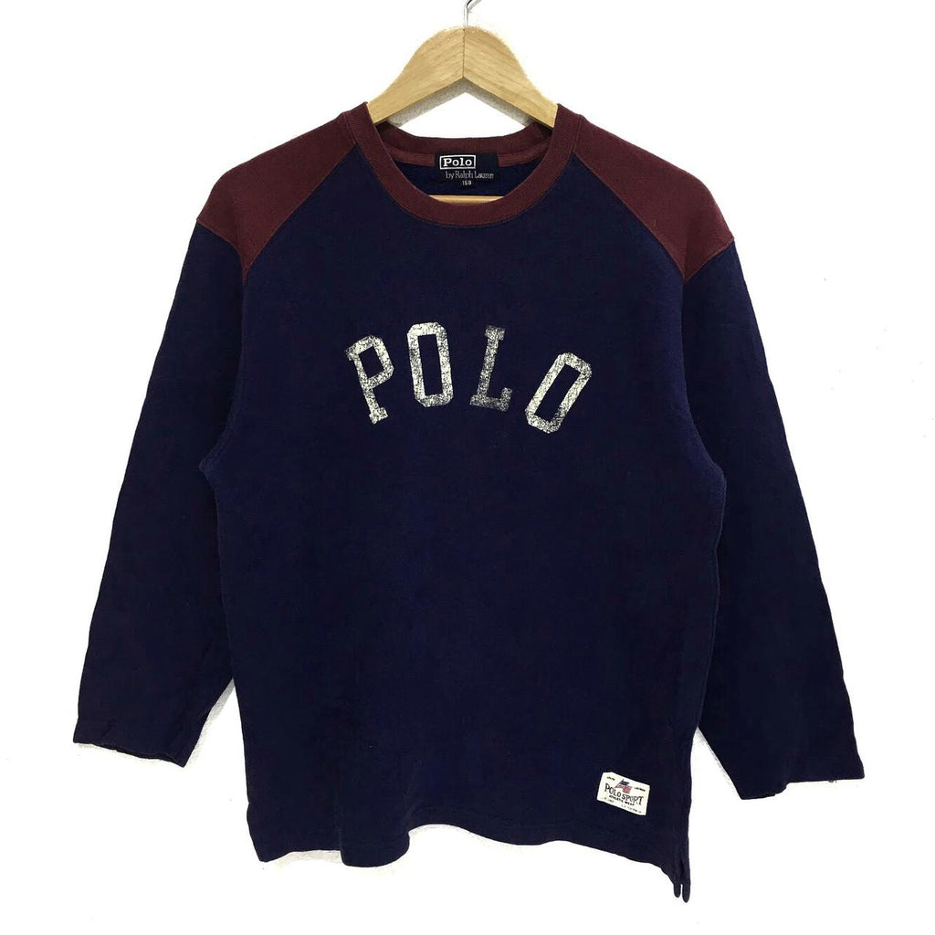 Vintage Polo RALPH LAUREN Spell Out Logo Crew Sweatshirt Jumper Sport Country USA Olympic