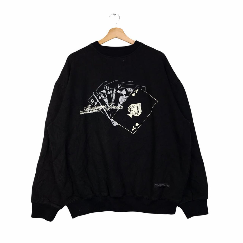Vtg ASSASSYN JAPAN Poker Game Sweatshirt Crewneck Pullover Sweater