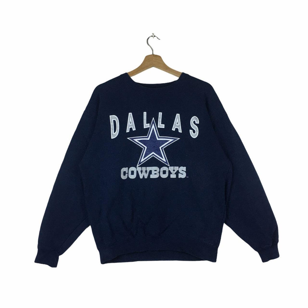 Vtg DALLAS COWBOYS Football NFL Big Logo Sweatshirt Sweater Jersey Pullover