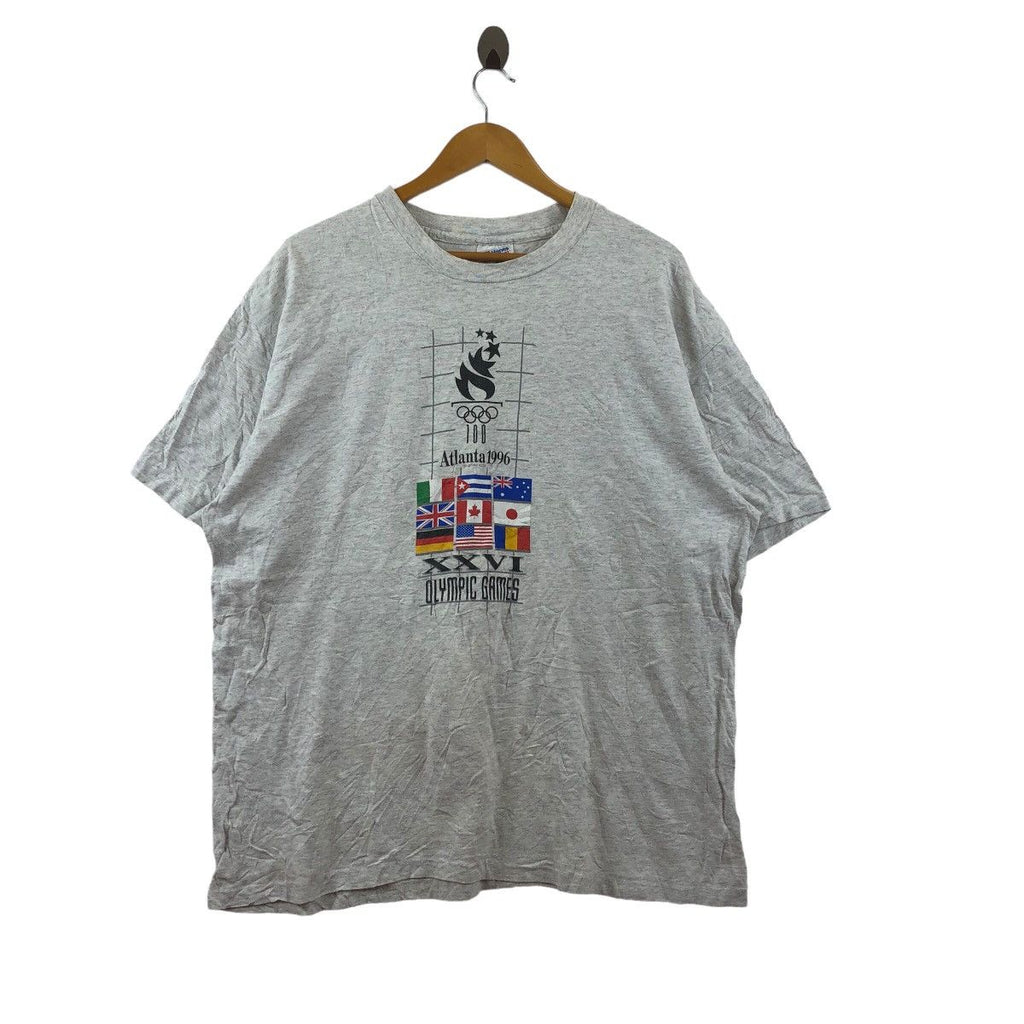 Vintage 1996 OLYMPIC GAMES ATLANTA National Flags Tee Shirt Athletic Summer Sports