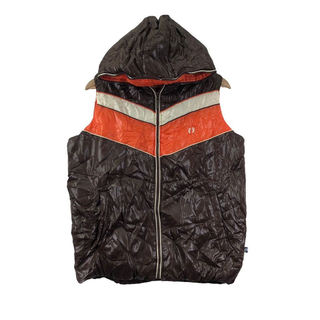 HANG TEN CALIFORNIA Light Puffer Striped Vest Jacket Hoodie Windbreaker&nbsp;&nbsp;