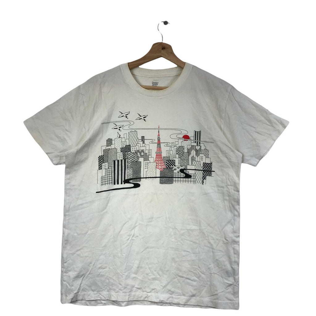 Vtg EIFFEL TOWER PARIS Pop Art Painting Tee Shirt Big Logo