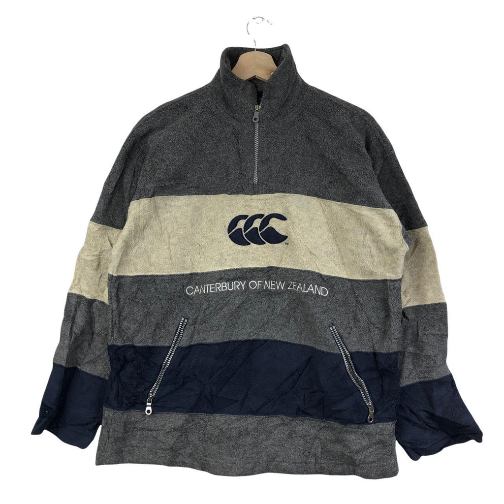Vtg CANTERBURY NEW ZEALAND Embroidery Striped Pullover Sweatshirt