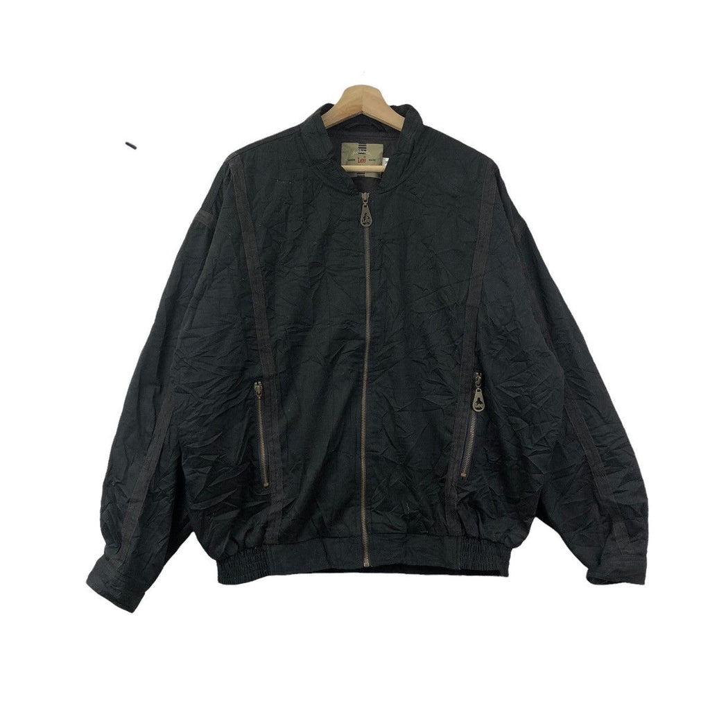 Vintage LEE UNION MADE Harrington Jacket Denim Jeans Heavy Coat Windbreaker Minimalist Design