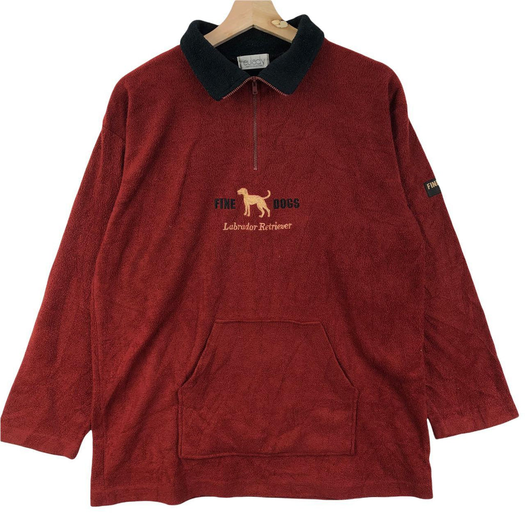 Vtg LABRADOR RETRIEVER Embroidery Fleece Jacket Windbreaker Sweater