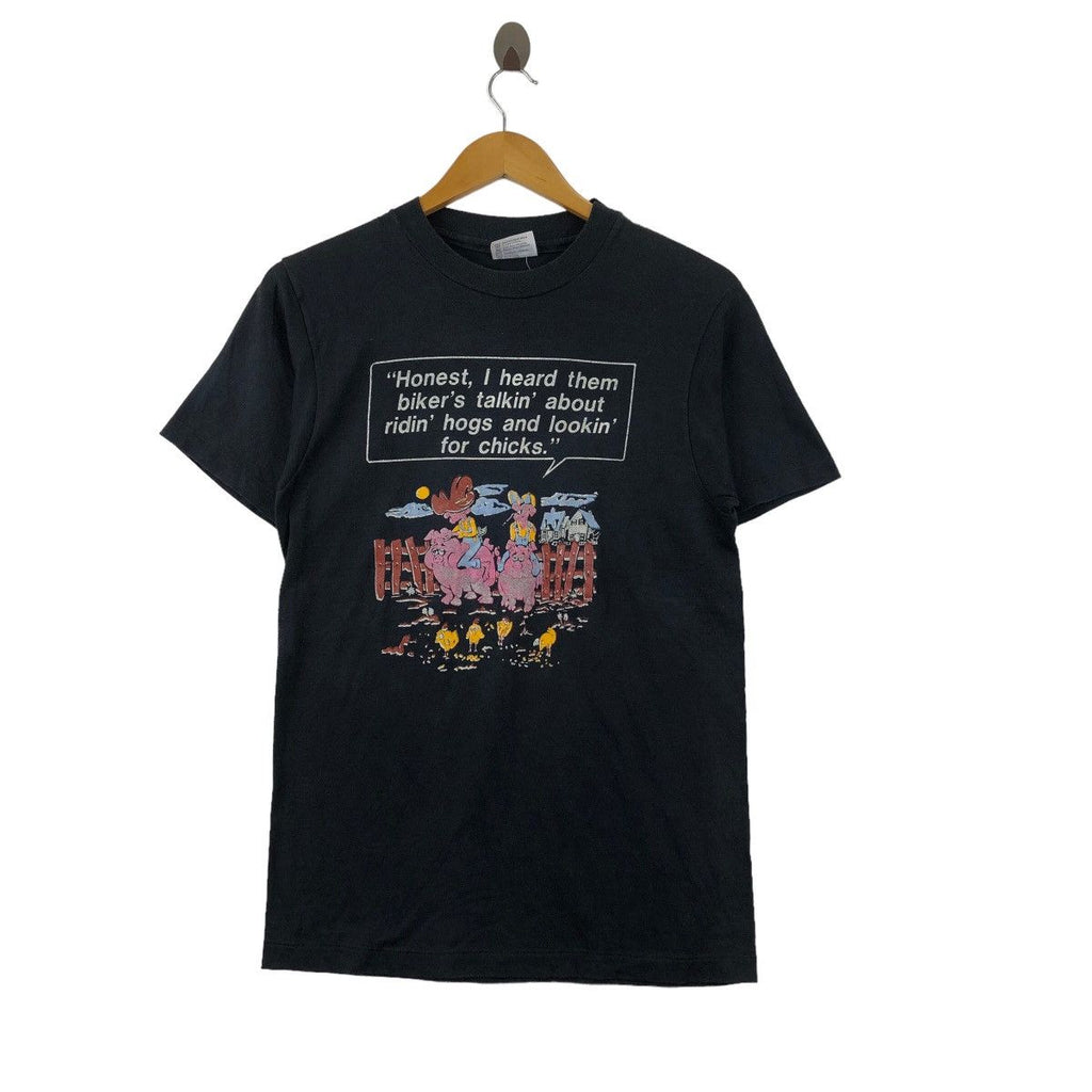 Vintage 80’ PAYNES BIKER BAR Harley Davidson Ridin Hogs Tee Shirt Lookin For Chicks