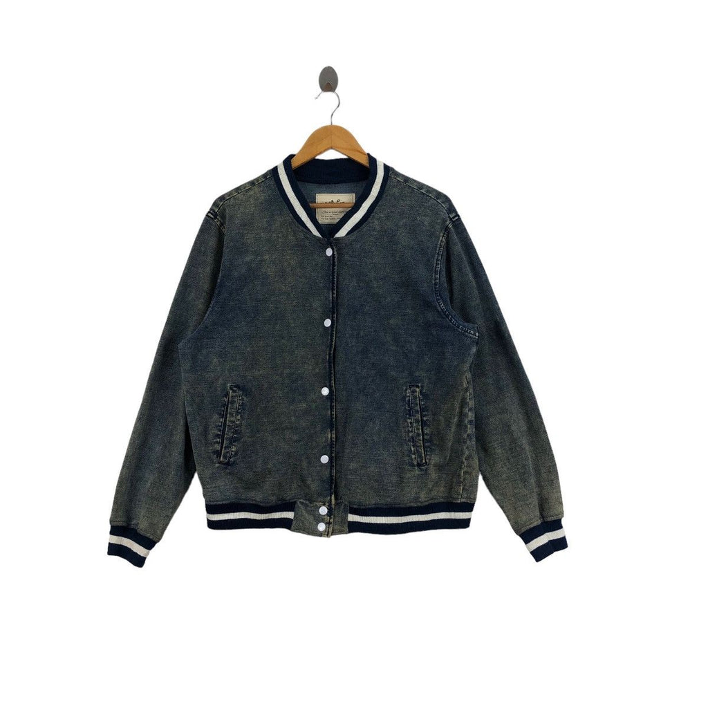 PIPUE PIQUE DE Black Snap Button Denim Jeans Bomber Jacket