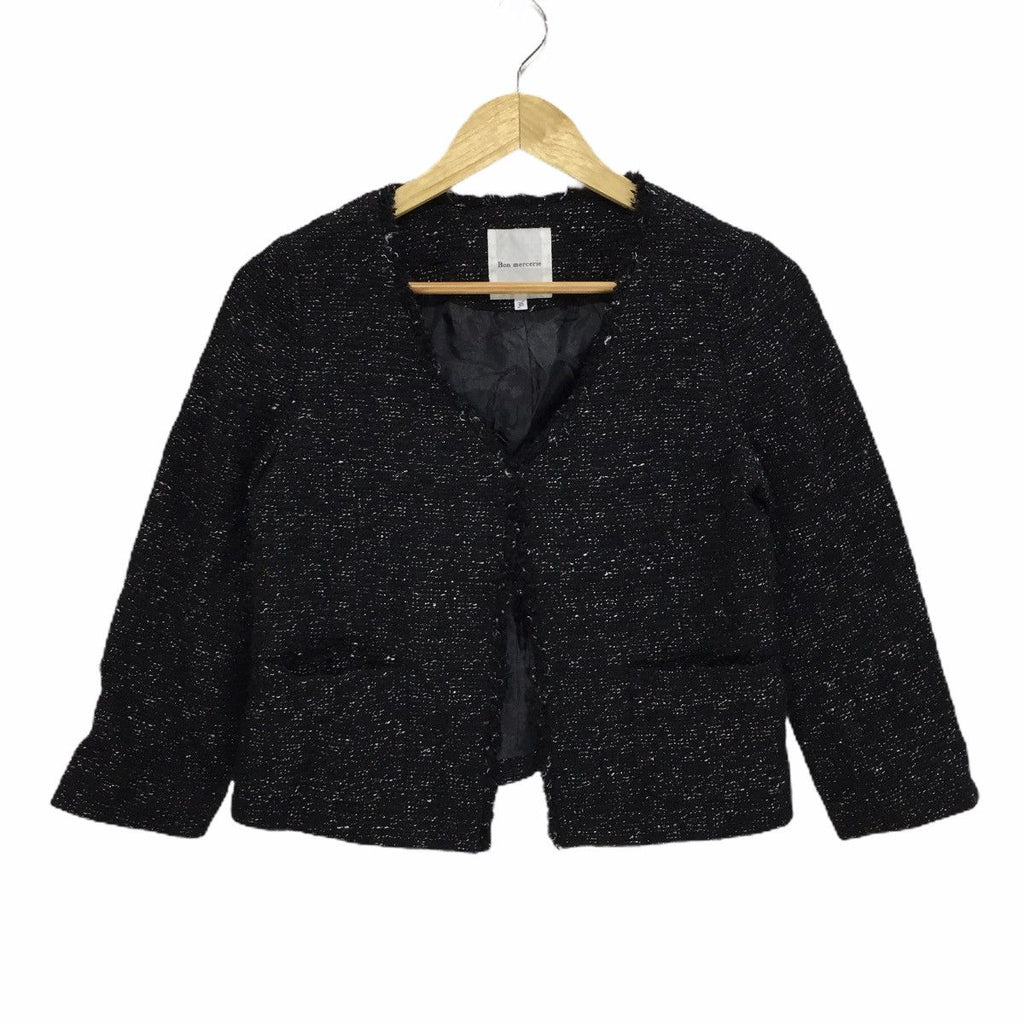 Vintage BON MERCERIE PARIS Pret A Porter Tweed Jacket Cardigan Coat