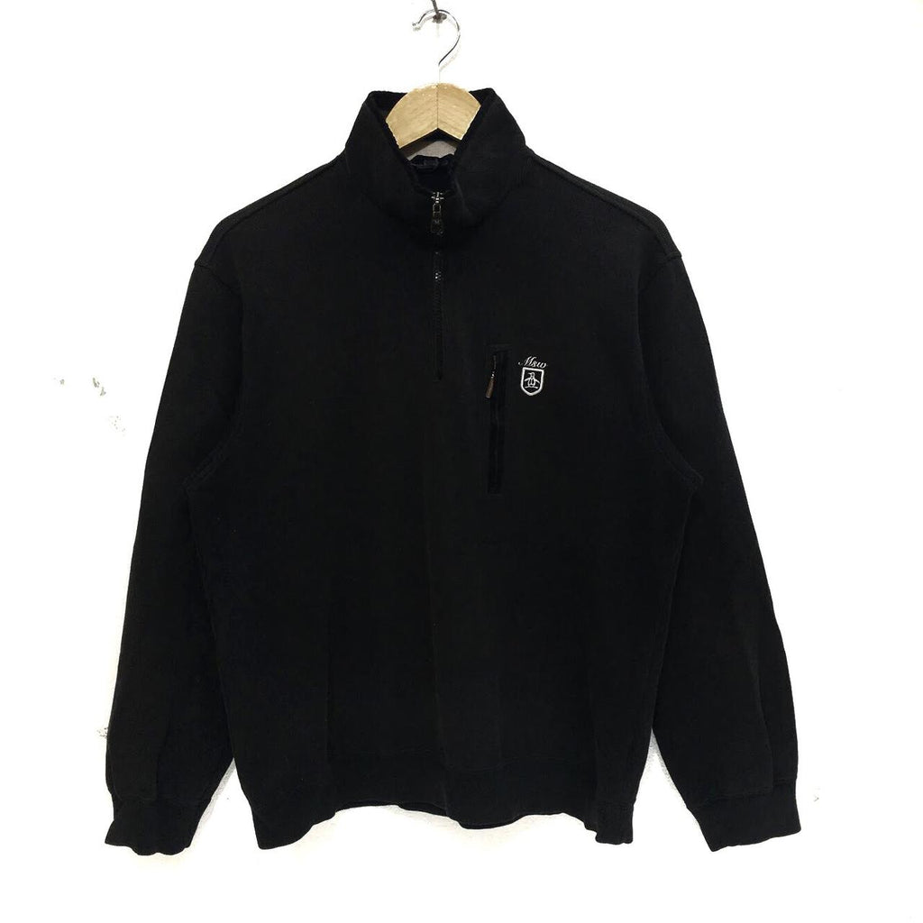 GRAND SLAM SPORT MUNSINGWEAR Half Zip Sweater Pocket Big Logo Spell Out Jumper