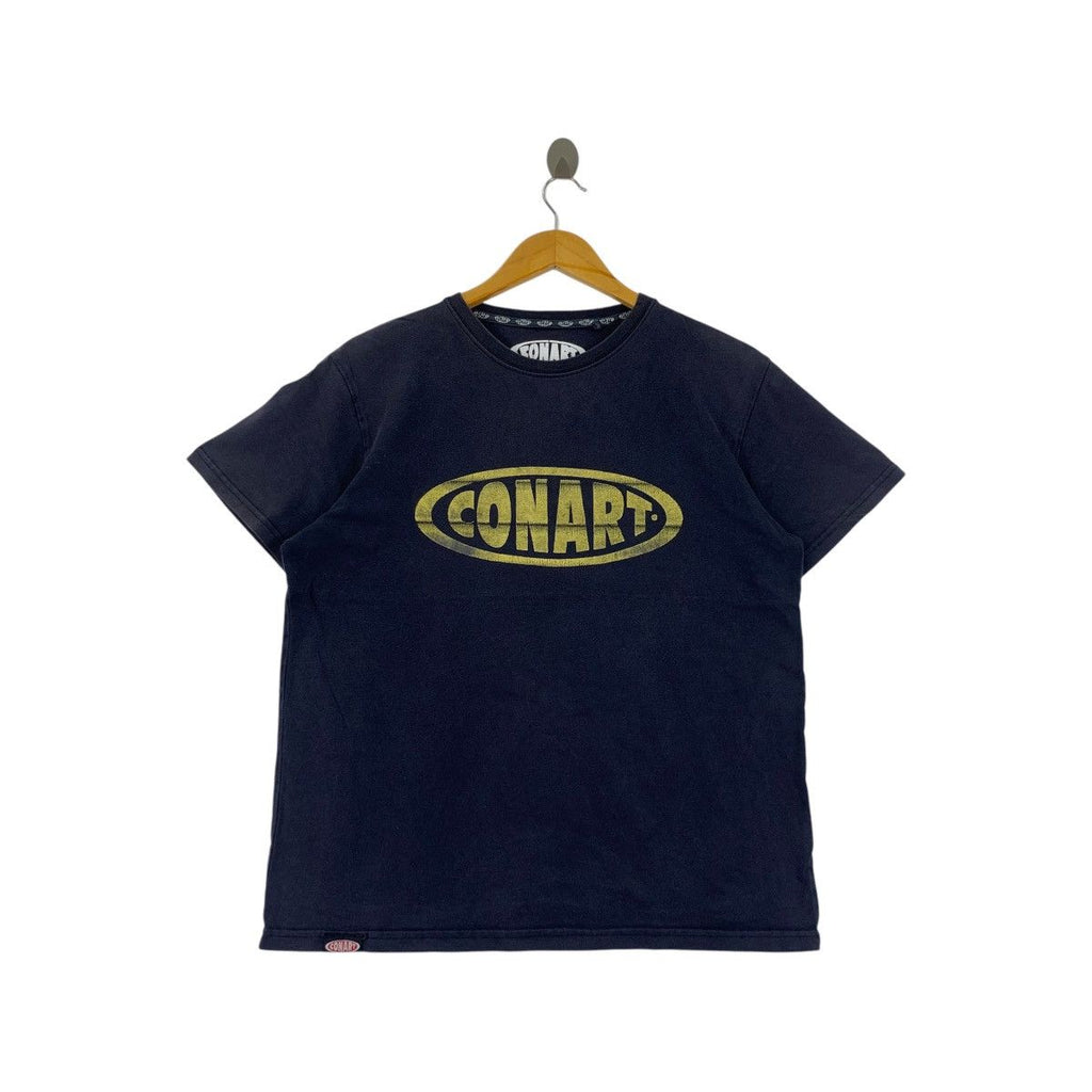 Vintage CONART HIP HOP RAP Natural Faded Thrashed Tee Shirt Top Never Stop Trying