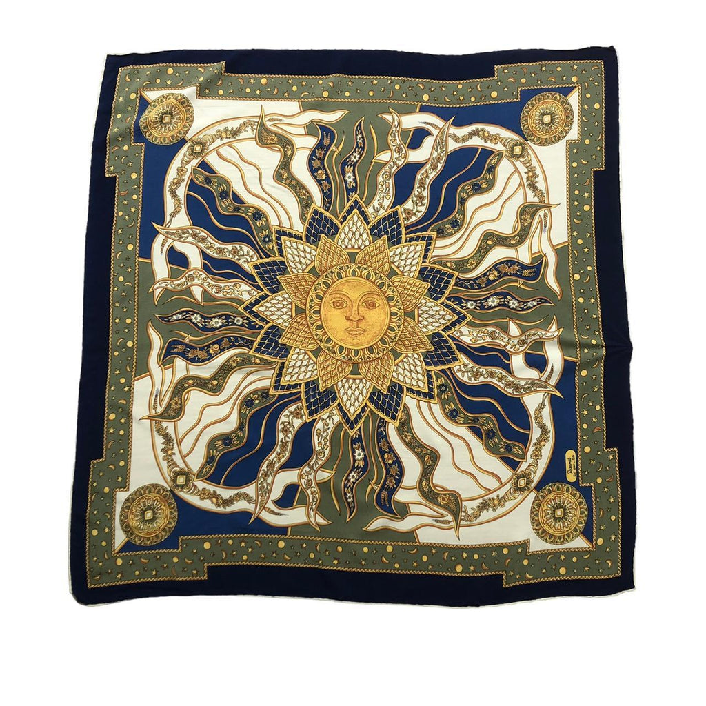 Vtg PIRAMIT SAF IPEK Silk Baroque Scarf Shawl Hand Rolled Neckerchief