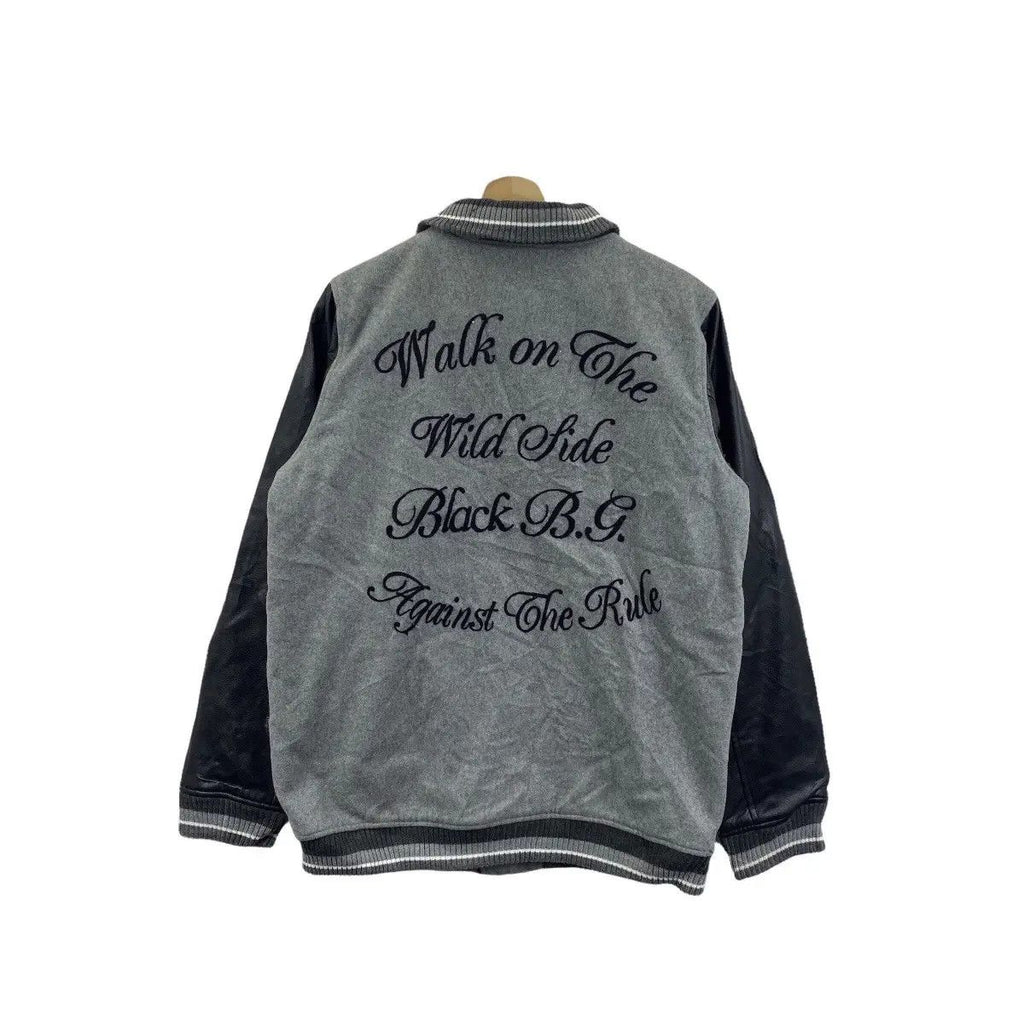Vintage GROOVER GRAND JAPAN Rebel Varsity Jacket Windbreaker Heavy Coat Baseball Basketball