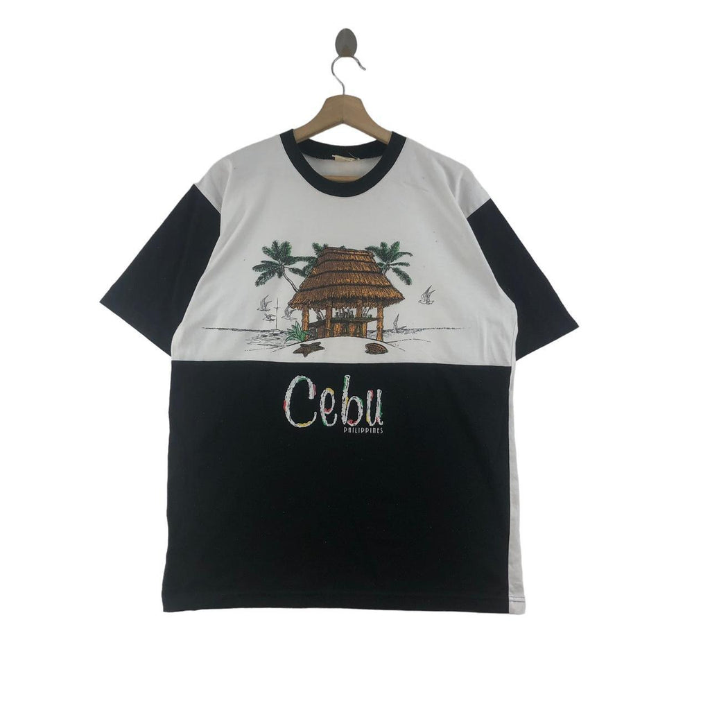 Vintage ENRICKE CEBU PHILIPPINES Painting Tee Shirt Beach Summer Vacation
