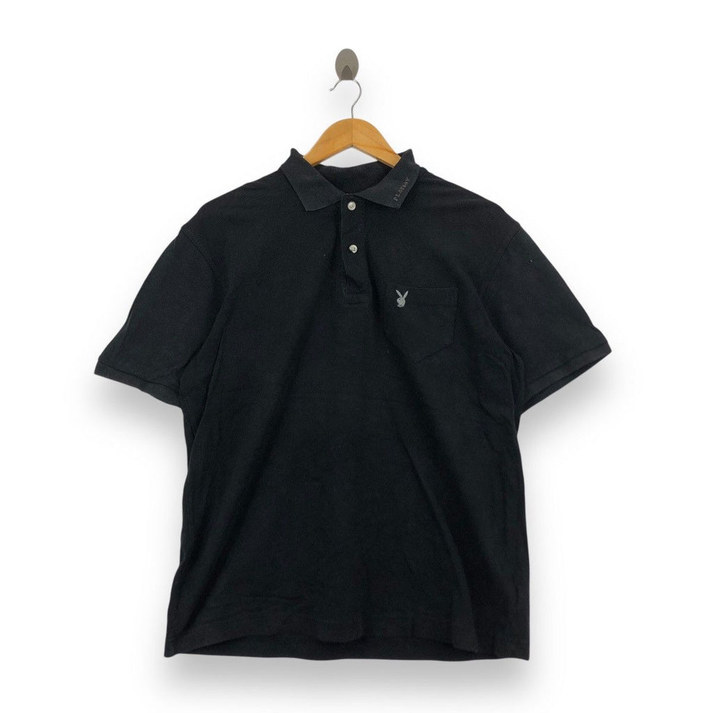Vintage PLAYBOY COLLECTION Embroidered Logo Polo Tee Shirt Top Collar Pocket