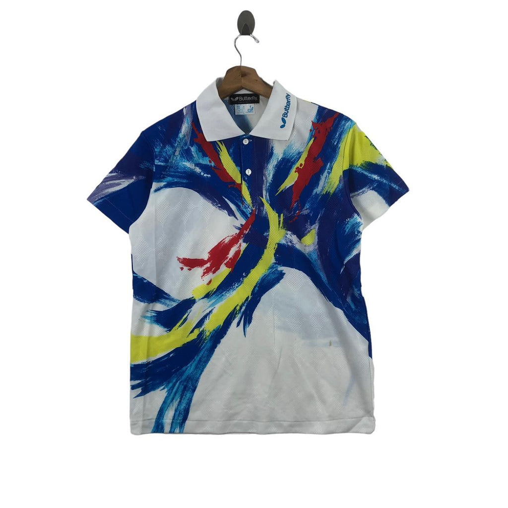 Vintage BUTTERFLY JAPAN TABLE TENNIS AOP Jersey Tee Shirt Tamasu Tokyo JTTA