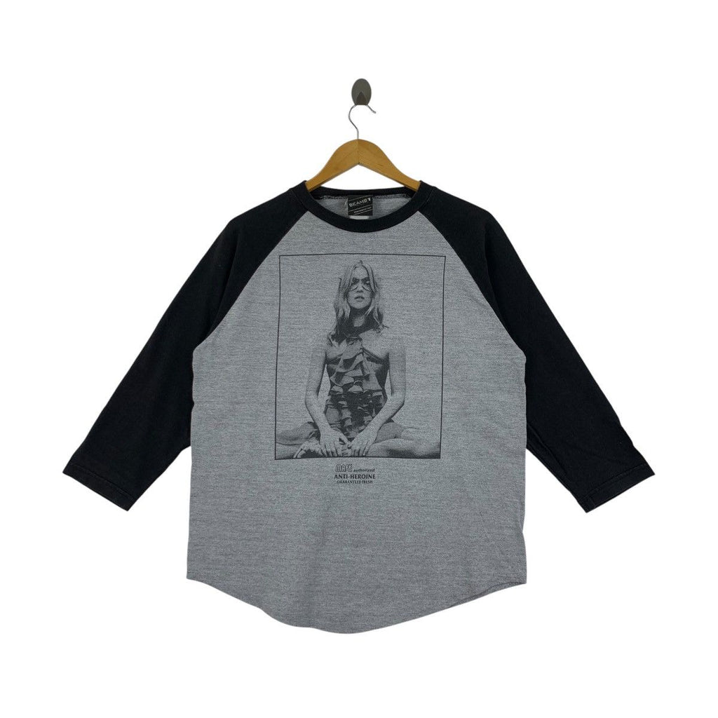BEAMS PLUS x ANTI HEROINE Mask Authorized Tee Shirt Top Hero Raglan Rebel