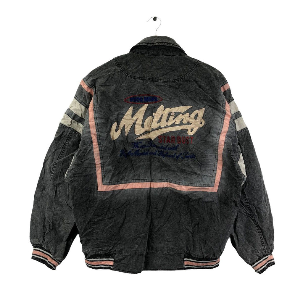 Vintage MELTING STARDUST BASEBALL Varsity Jacket Bomber Windbreaker Jeans Denim