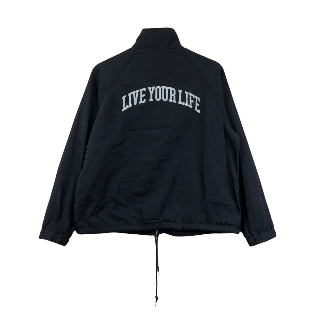 AMBITION LIVE YOUR LIFE Snap Button Coach Jacket Windbreaker Outdoor Hiking Camping