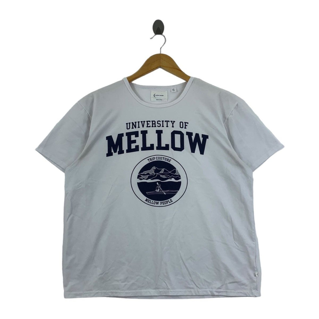 MELLOW PEOPLE JAPAN Trip Couture University Tee Shirt Top Kayak Outdoor