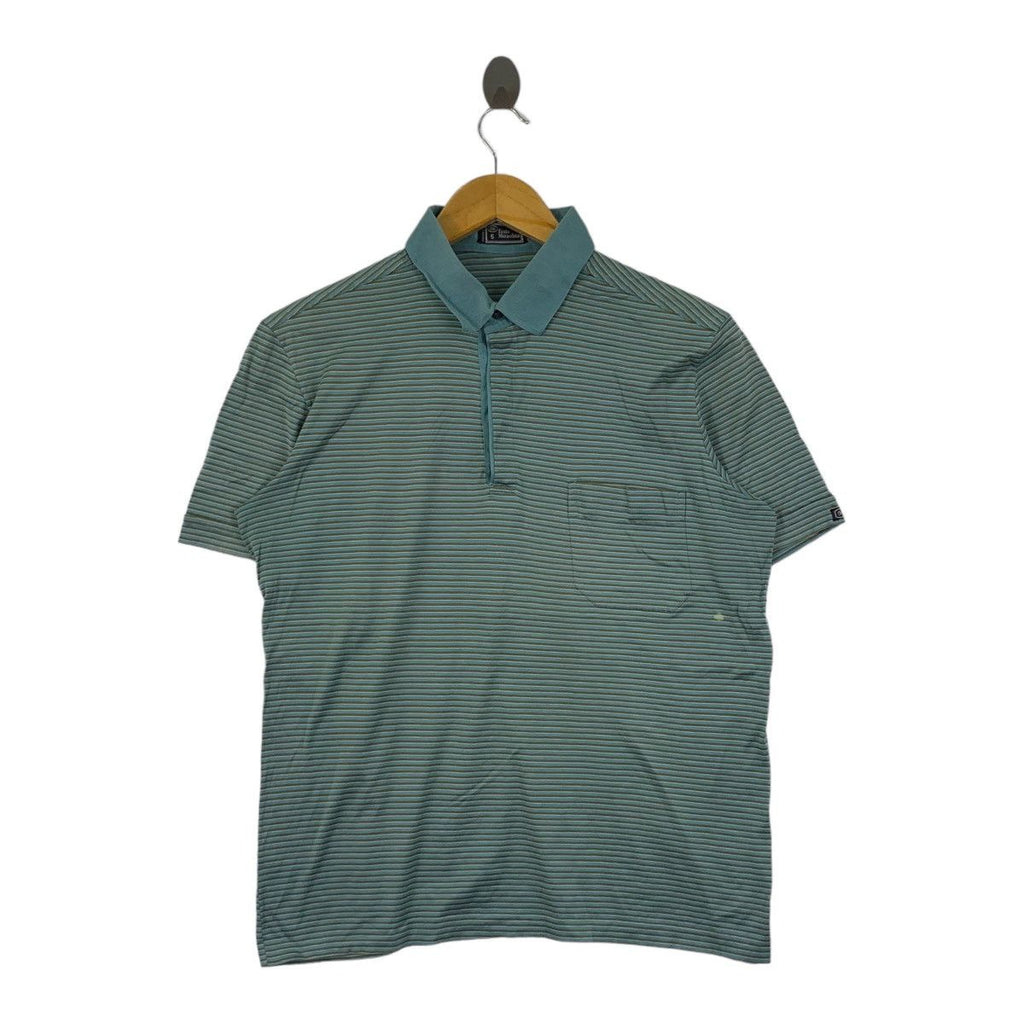 Vintage 90’ ENNIO MURACCHINI Made In Italy Polo Tee Shirt Top Striped Pocket