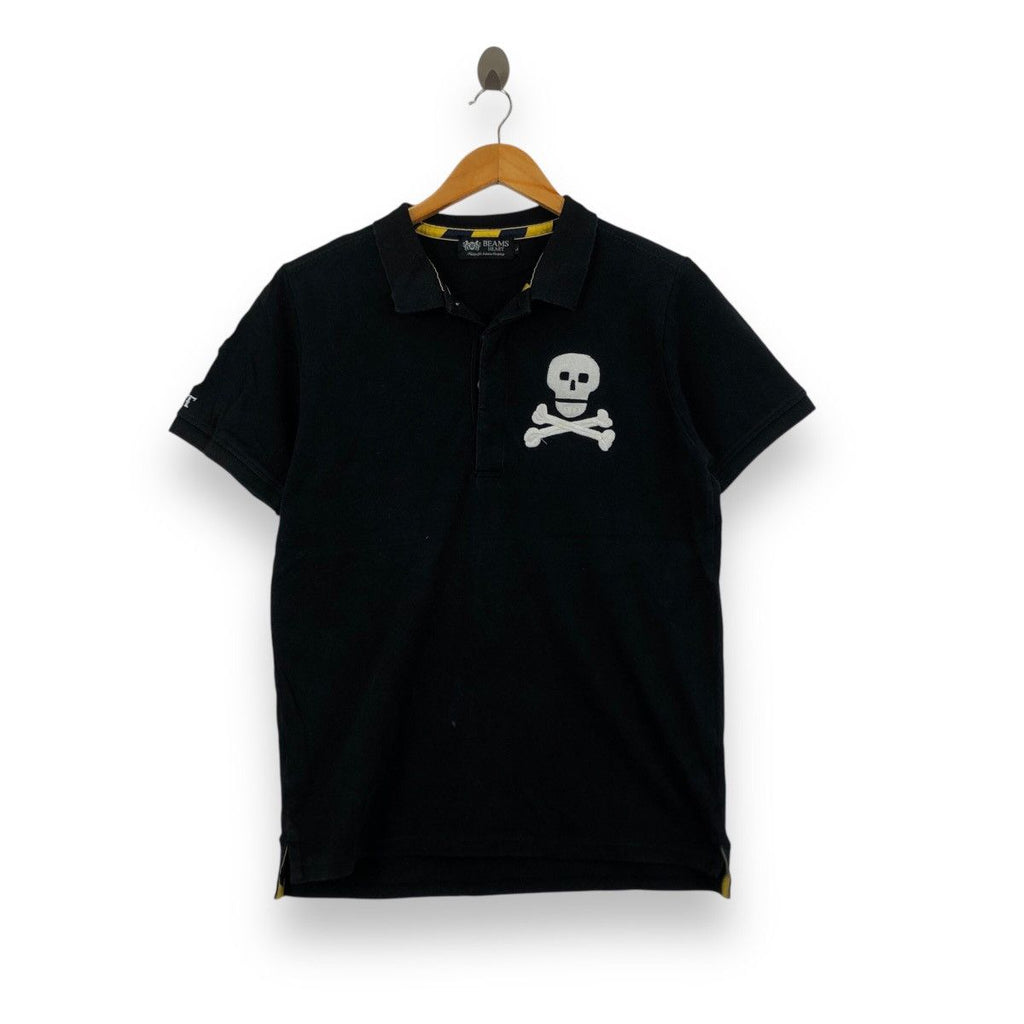BEAMS PLUS HEART IGWT Skull Bones Embossed Polo Tee Shirt Top Collar Collection
