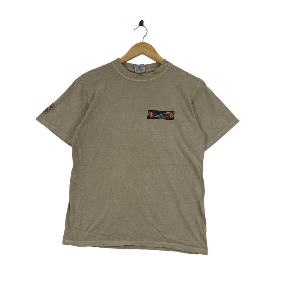 Vintage CRAZY SHIRTS GECKO Kona Coffee Dyed Tee Shirt Top Illustration Art