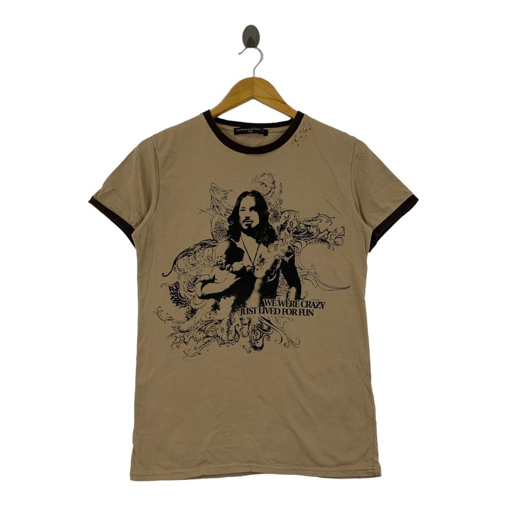 Vintage MONKEY BUSINESS JAPAN Lived Fun Tee Shirt Top Ringer Graffiti