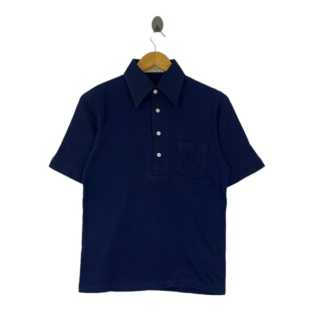 Vintage 70’ FLOYD ANDERSON LA Los Angeles Polo Tee Shirt Top Collar Pocket Polycotton