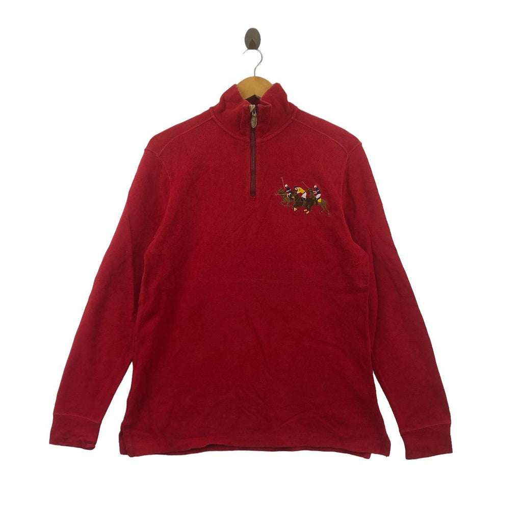 Vintage POLO RALPH LAUREN Big Pony Half Zipper Sweatshirt Sweater Pullover Jumper