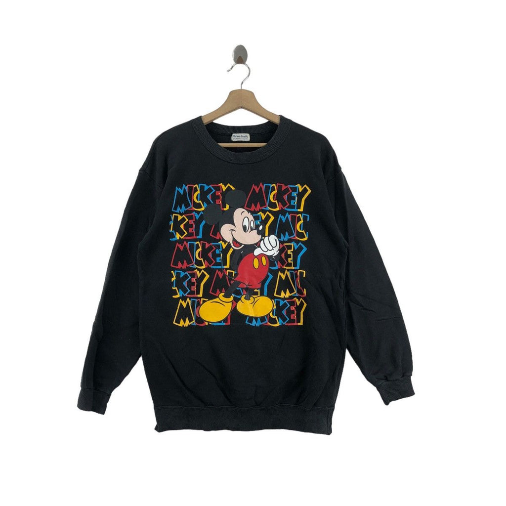 Vintage 80’ DISNEY MICKEY MOUSE Double Sided Sweatshirt Sweater Pullover Jumper Cartoon