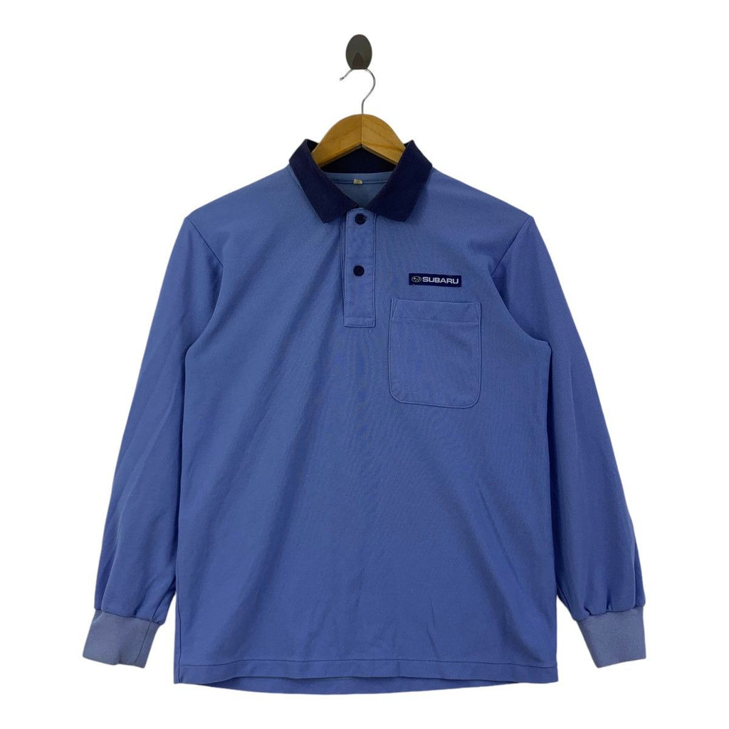 Vintage SUBARU IMPREZA RACING Team Polo Tee Shirt Top Engineer Mechanic