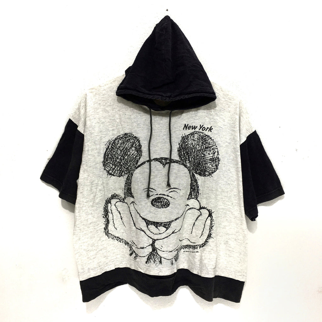 Vintage 90' DISNEY MICKEY MOUSE Made In USA Sherry's Hoodie Sweatshirt Cartoon Jumper Sweater