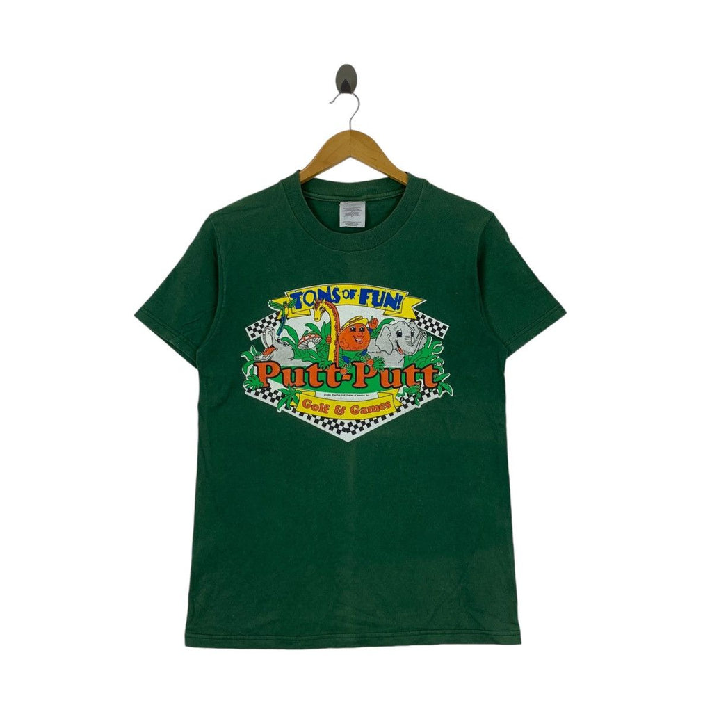Vintage 1996 PUTT PUTT VIDEO GAMES Golf Courses Tee Shirt Top Console Cartoon