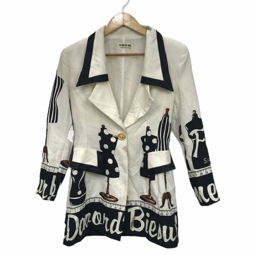 Vintage BLANC DE NOIR Paris Collection Gold Button Blazer Coat Jacket Painting