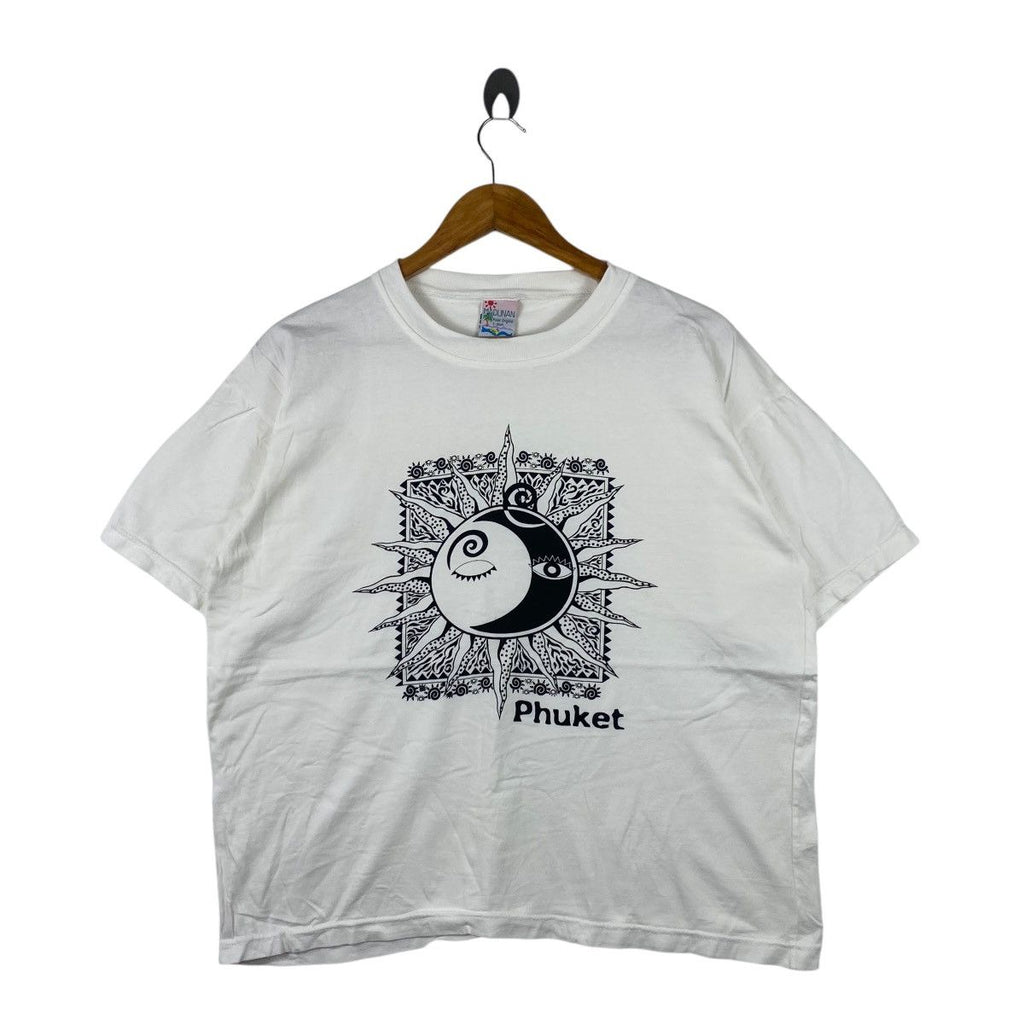 Vintage THAILAND TRADITIONAL PHUKET Aboriginal Tee Shirt Top Visual Pop Art