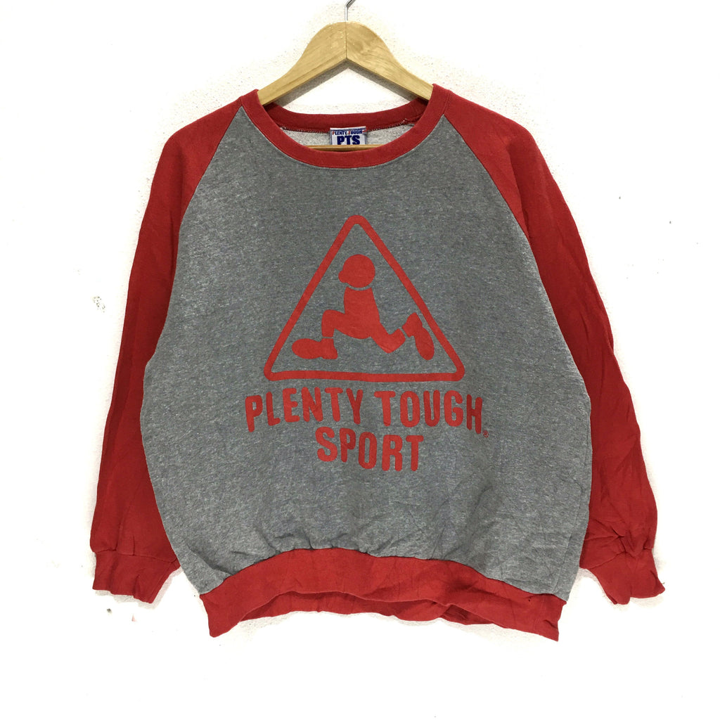Vintage PLENTY TOUGH SPORT Gym Yoga Sweatshirt Raglan Pullover Jumper Crewneck Sweater