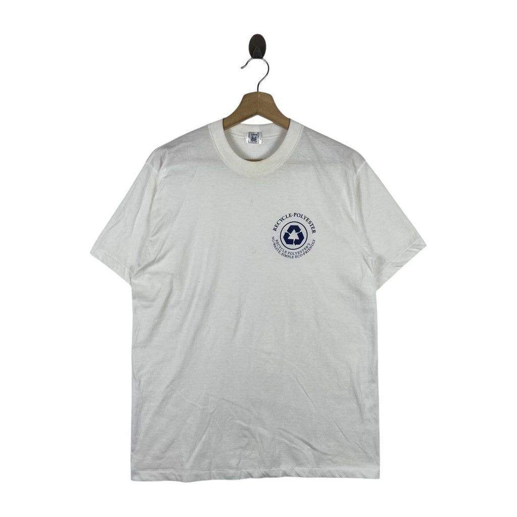 Vintage 90’ RECYCLE POLYESTER Eco Friendly Project Tee Shirt Top Made In Japan