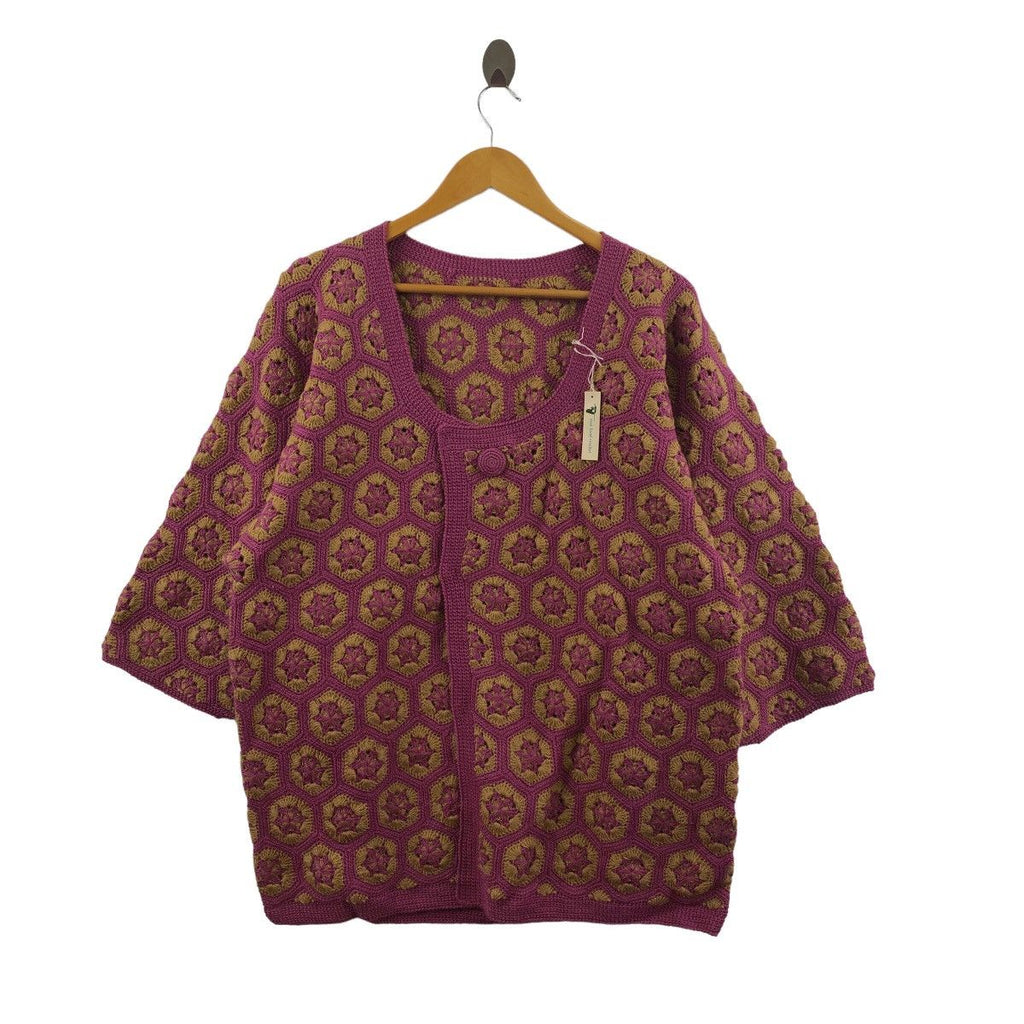 Vintage 90’ MANDALA PATTERN AOP Over Print Knitwear Cardigan Blouse Coat