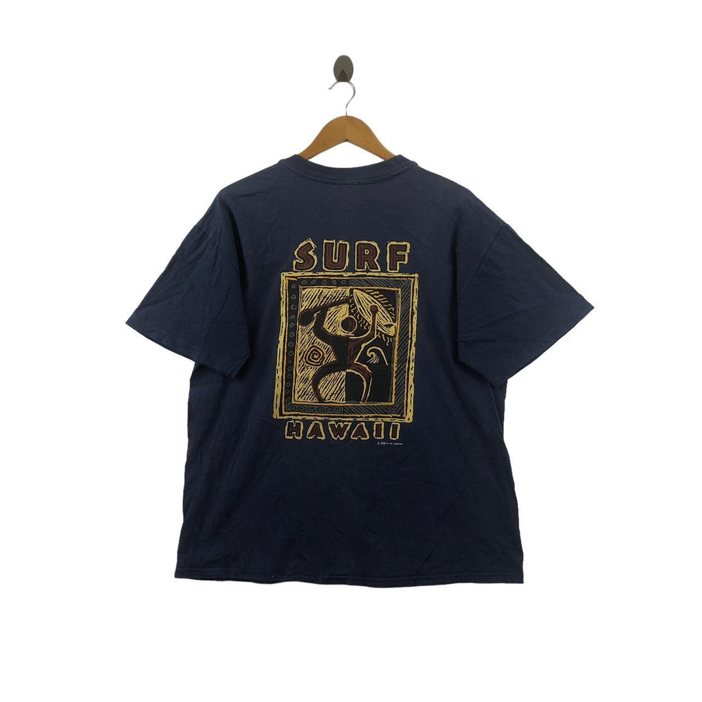 Vintage 90’ RIVALTEES SURF HAWAII Aboriginal Artwork Tee Shirt Art Tradition