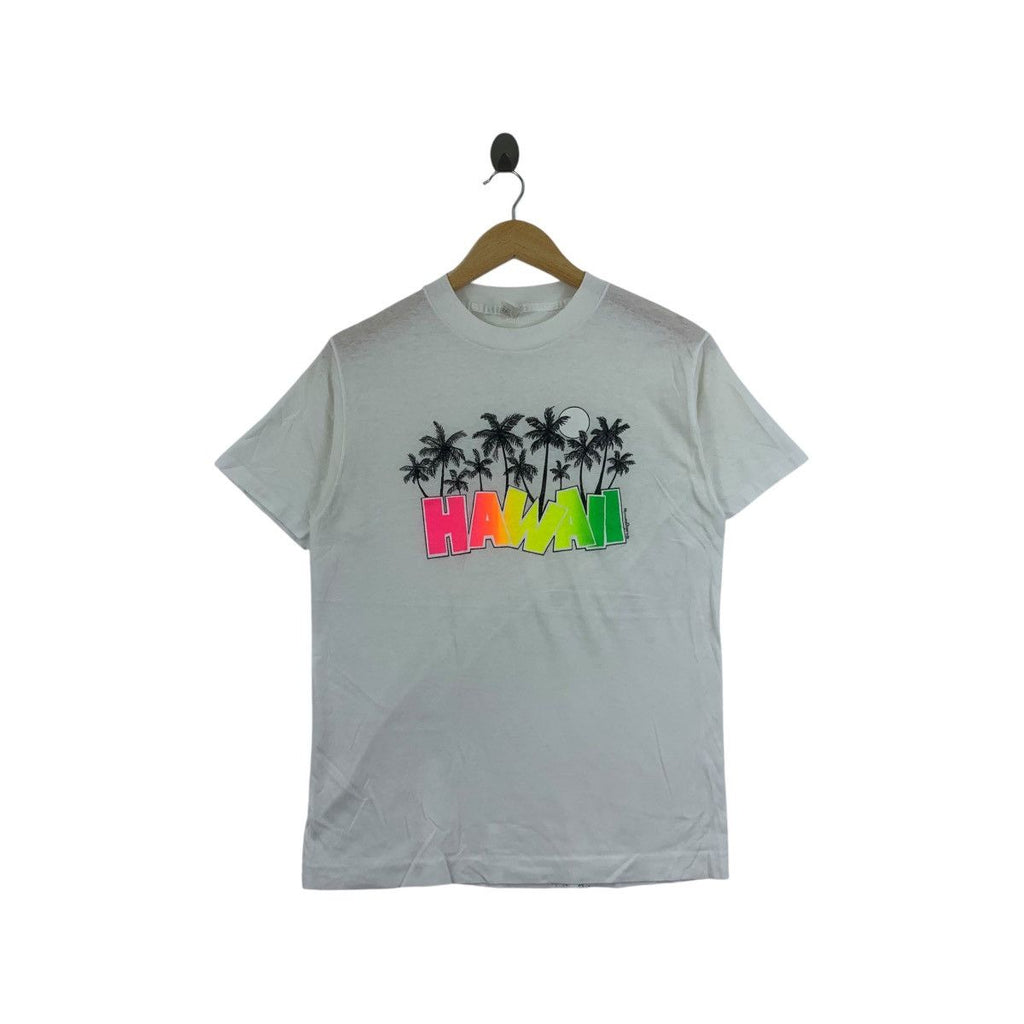 Vintage 1978 HAWAII DESIGN BEACH C. Dickson Tee Shirt Top Honolulu Painting Coconut Tree